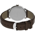 Timex Men's Easy Reader Bold 43mm Watch - Silver-Tone Case Cream Dial with Brown Leather Strap