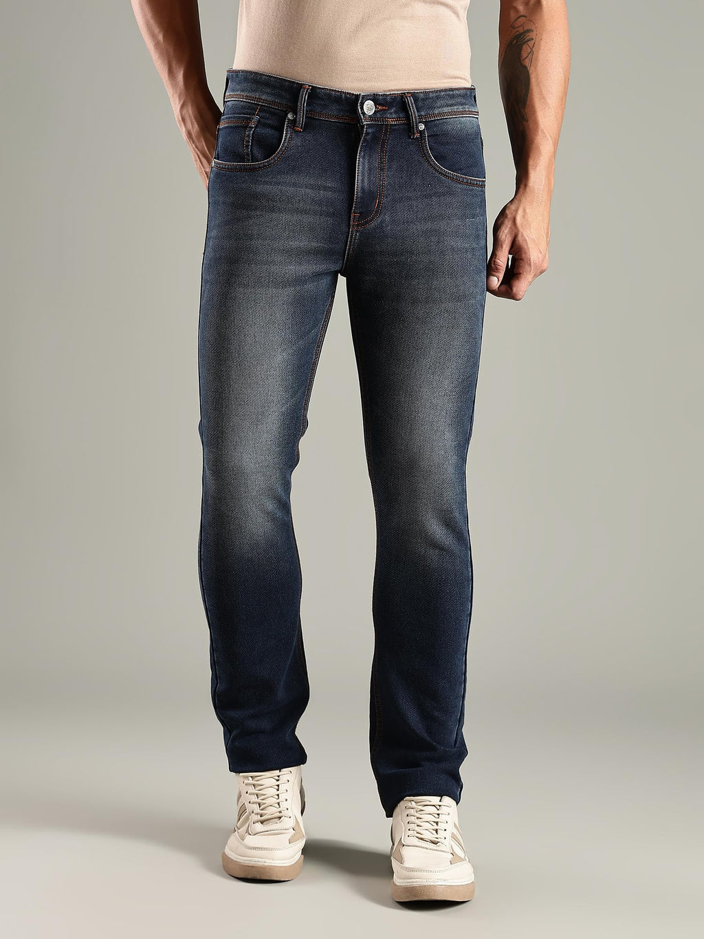 Thomas Scott Mens | Mild Fade | Stright Fit | Denim | Regular Wear | Stretchable | Casual Jeans for Men