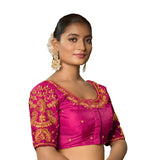 Pujia Mills WomenS Readymade Blouse Embroidery Multi Coding Maggam Work Sequence Work Indian Ethnic Designer Stitched Readymade