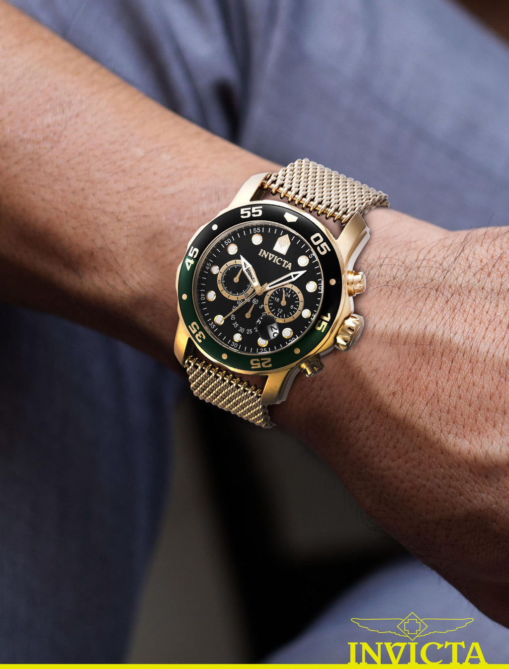 Invicta Men's 47632 Pro Diver Quartz Chronograph Black Dial Watch