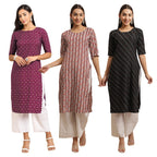 Pinkmint Women'S Crepe Digital Print Straight Kurta [Pack Of 3](Ov-355-389-385-Xxl)