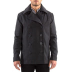 Alpine Swiss Mason Mens Wool Blend Classic Pea Coat Gray Medium
