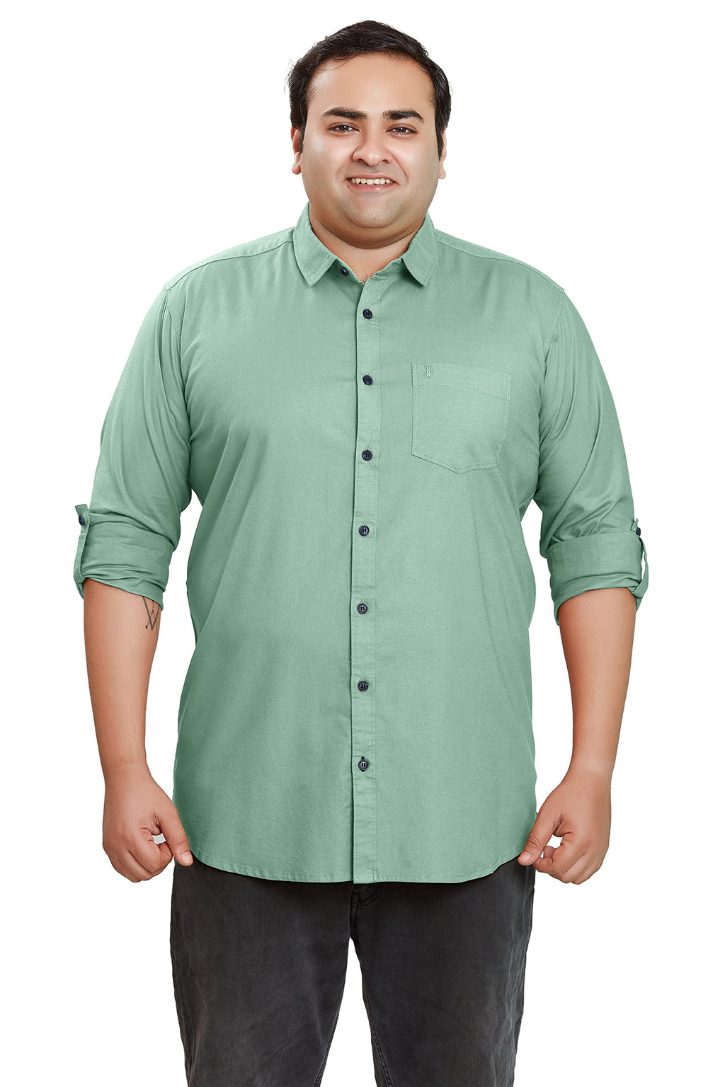 BE ACTIVE Mens Casual 100% Cotton Solid Plus Size Shirt || Plus Size Shirts for Men || Casual Plus Size Shirt || Casual Wear Sh