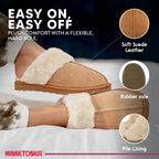 Minnetonka Women's Chesney Suede Scuff Slippers 9 M Chocolate