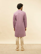 Manyavar Mens Cotton Blend Floral Print Kurta
