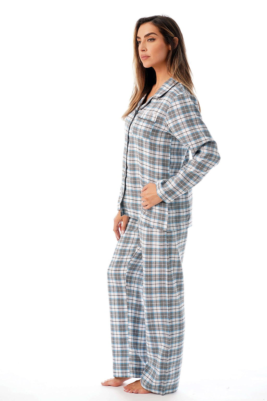 Just Love Long Sleeve Flannel Pajama Sets for Women 6760-10359-GRY-L Grey