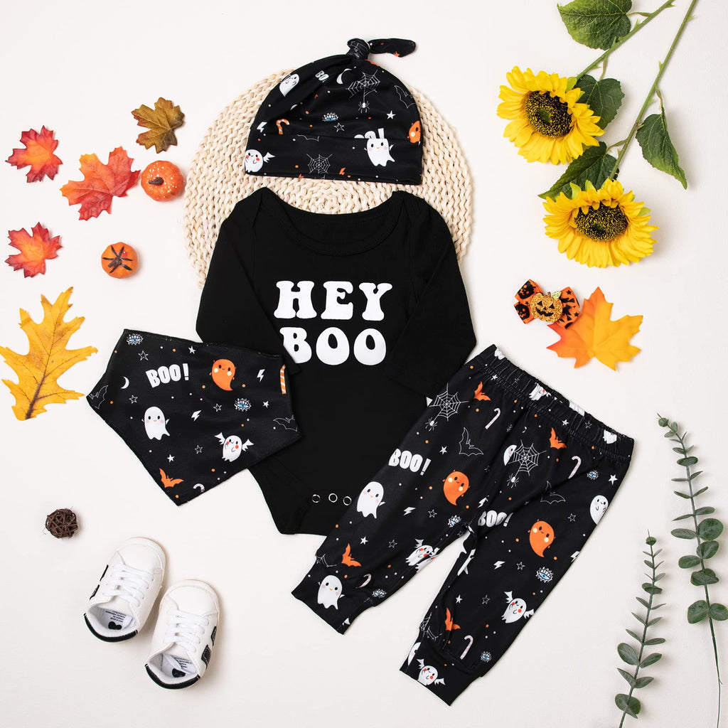 Abbence Baby Halloween Girls Boys Outfit Infant Long Sleeve Clothes Black 0-3 Months