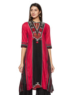 W For Woman Women'S Cotton Kurta (18Fe17420-72528_Black_Small)