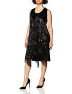 Forum Novelties Women's Midnight Dazzle Flapper Costume Dress, Black, Medium/Large