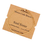JoycuFF Soul Sister Morse Code Bracelets for Women Inspirational Gifts for Best Friend Sister Birthday Mother's Day Christmas Go