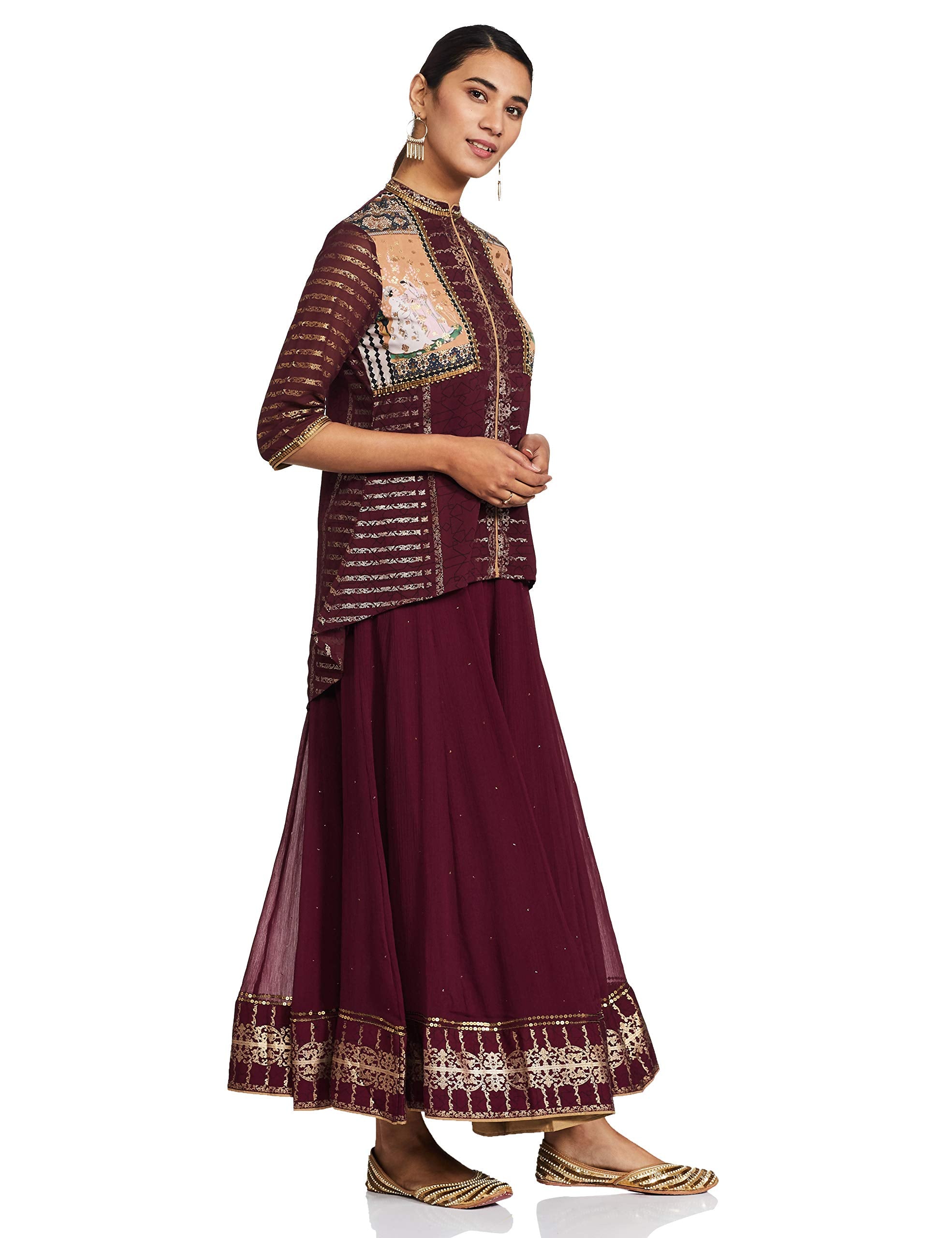 W For Woman Rayon Women'S Asymmetrical Hemline Regular Kurta