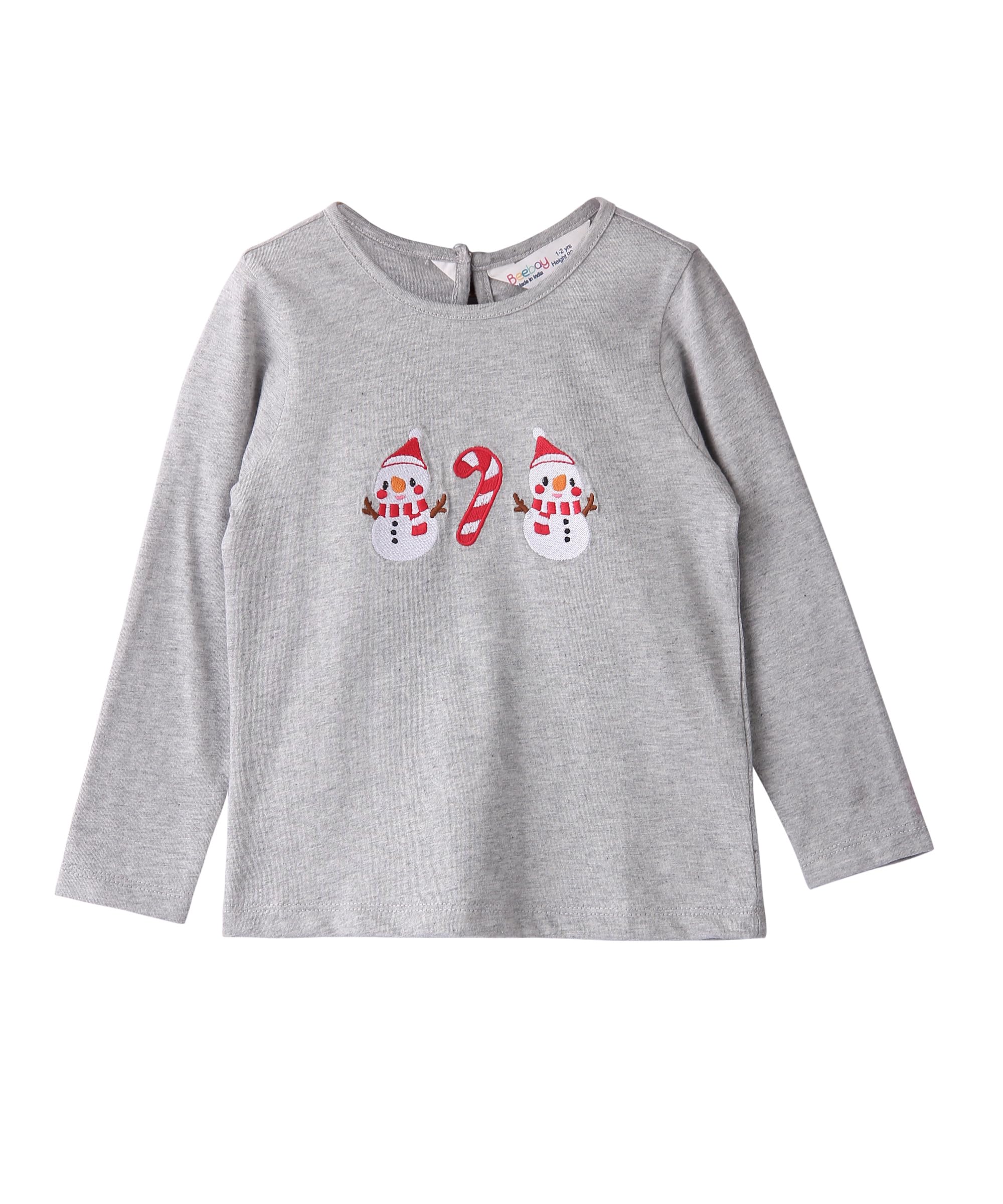 Snowman Full Sleeve T-Shirt Grey