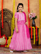 Aarika Girls Ethnic Wear Turquoise Colour Zig Zag Printed Georgette Lehenga Choli Set (4-10 Years)