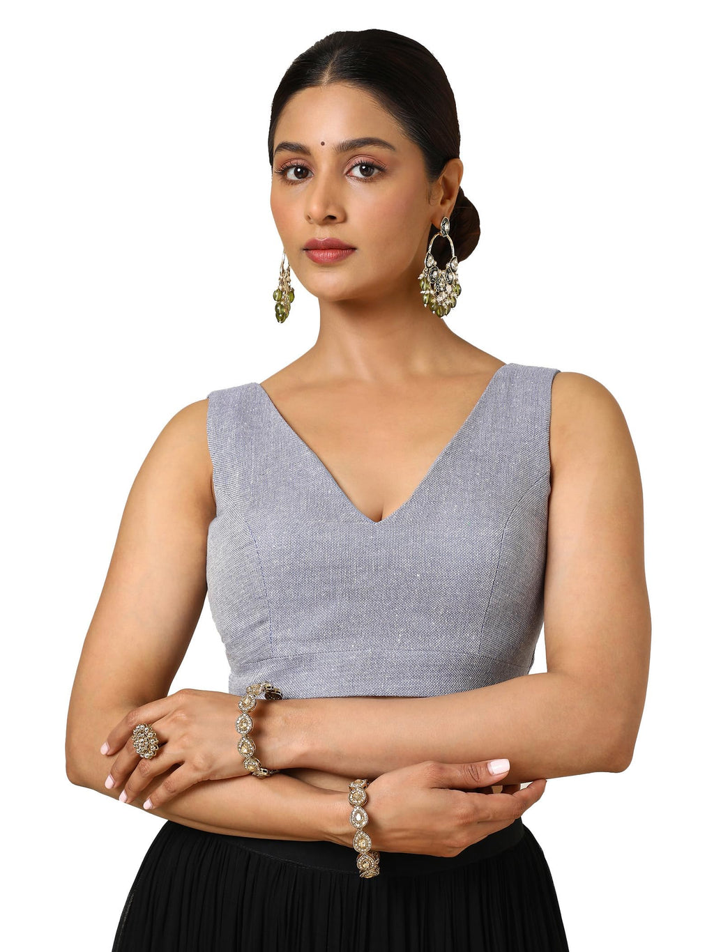 Soch Women Jute Textured Sleeveless Regular Fit Blouse