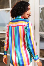 POPWINGS Printed Full-Sleeves Regular-Fit Satin Printed Shirt for Women Stylish Western Casual Wear