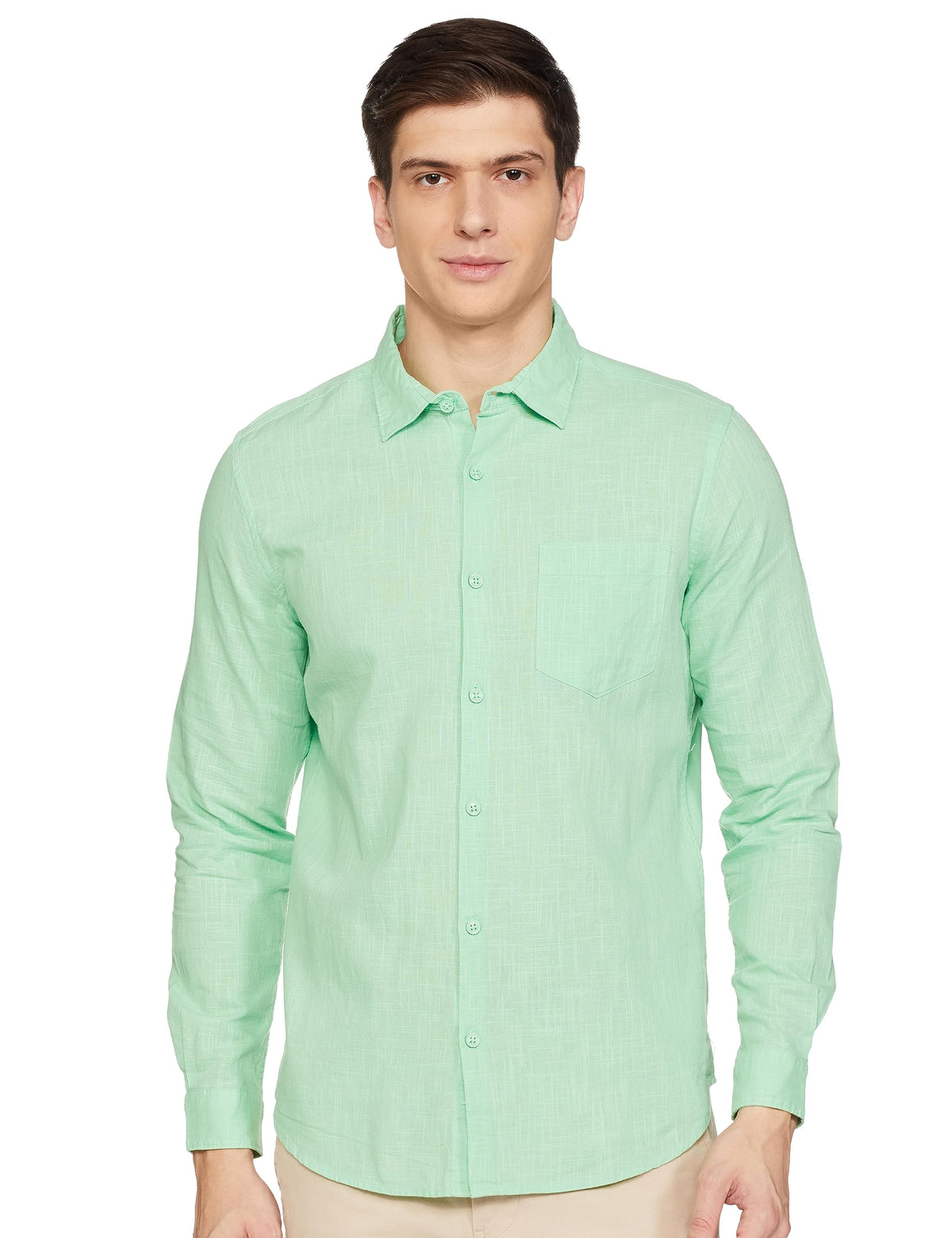 Ketch Men Cotton Shirt (Khsh000608_Slim Fit Shi M) Green