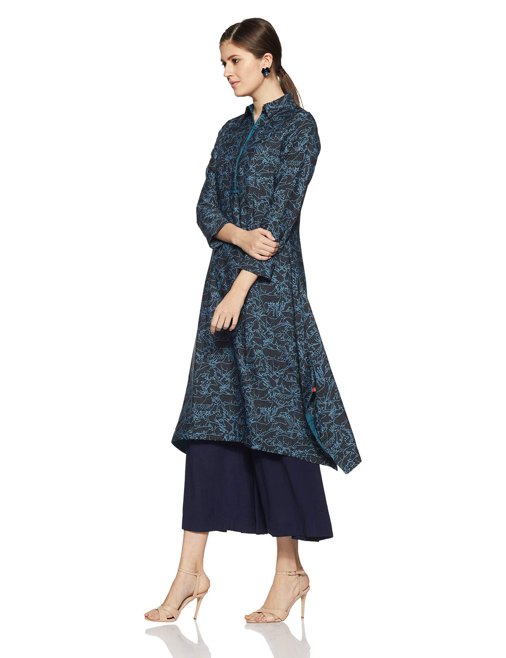 W For Woman Women'S Asymmetrical Hemline Kurta