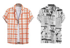 Rebelify MenS Lycra Bland Shirt With Half Sleeves Button Down Closure Round Collar Neck Printed Pattern Relaxed Fit And Standar