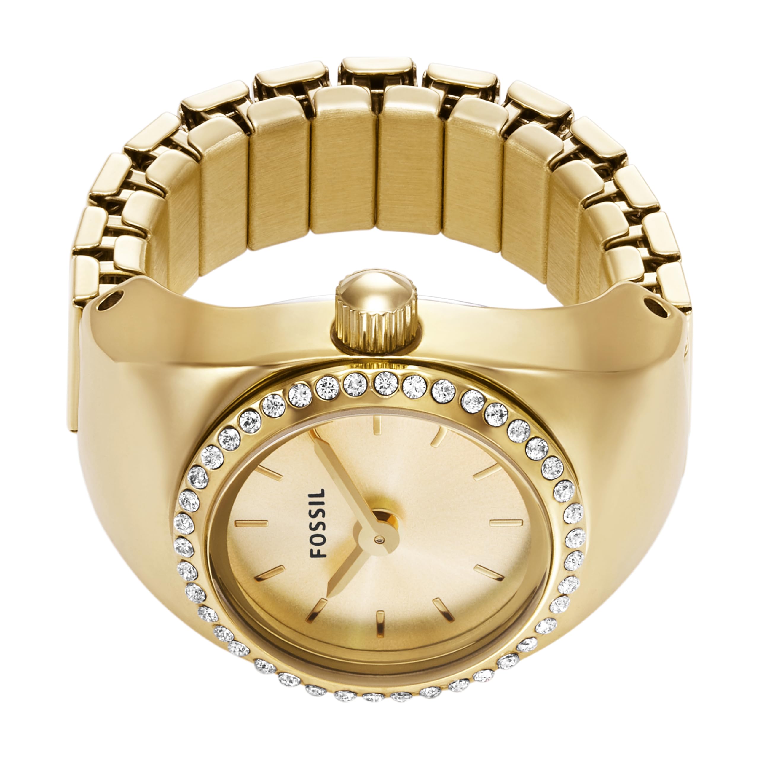 Fossil Women's Watch Ring Quartz Stainless Steel Watch, Color: Gold Glitz (Model: ES5319)