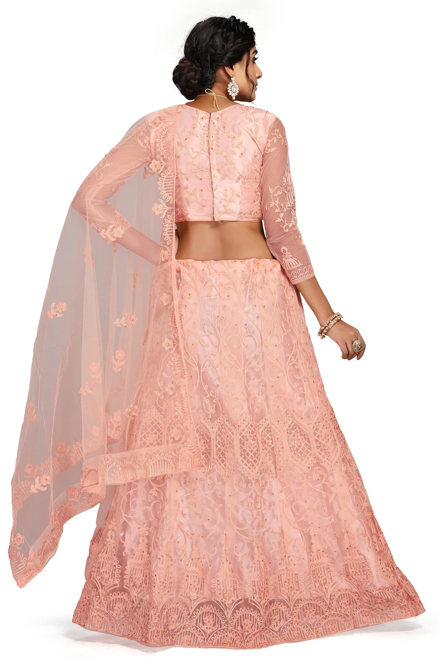 PATLANI Embroderied with Stone Work Woman s Flered Semi Stitched Lehenga choli