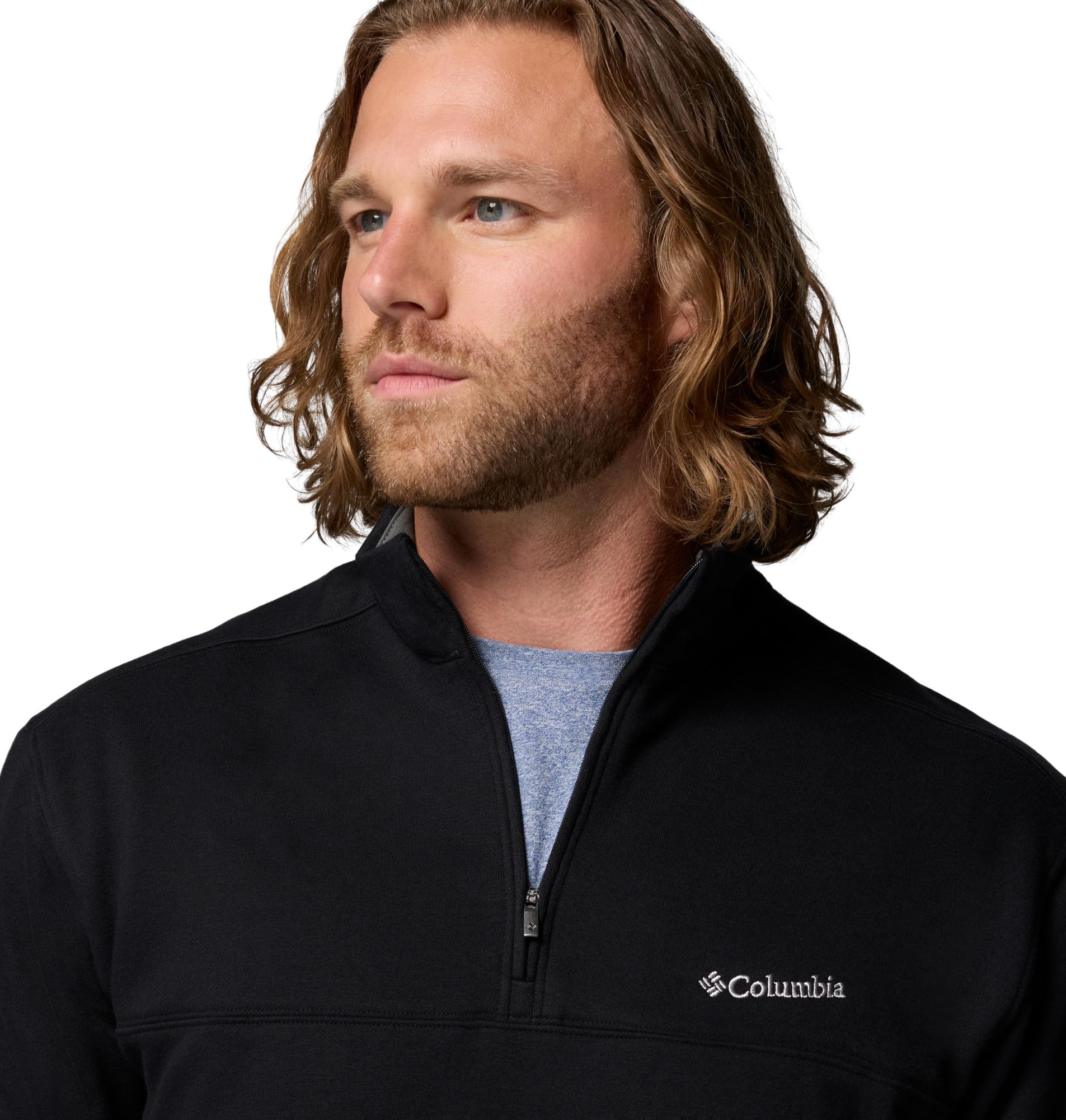 columbia Mens Hart Mountain II Half Zip Jacket, Black, Medium