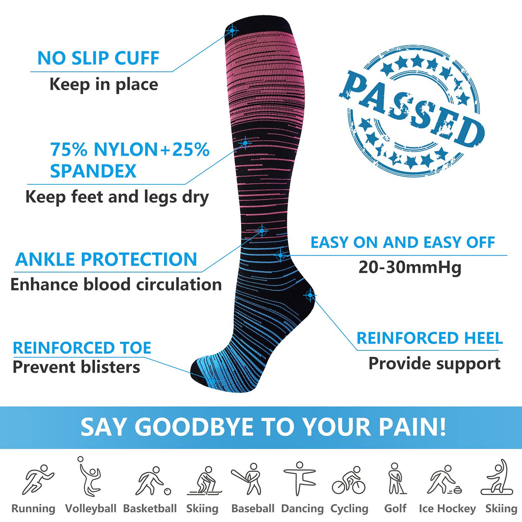 bropite Compression Socks for Women & Men Circulation-Compression Socks 20-30 mmhg-Best for Running,Medical,Nurse,Travel