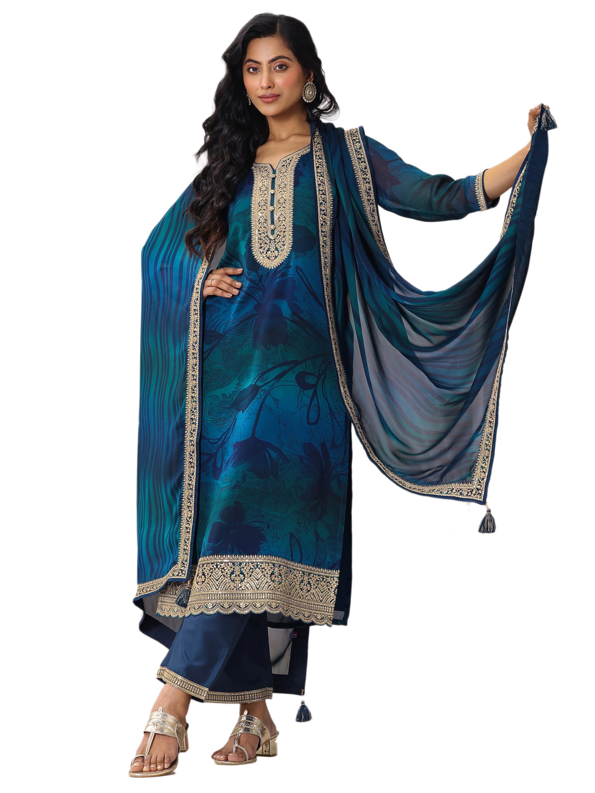Libas WomenS Chiffon Kurta Sets (99081Or