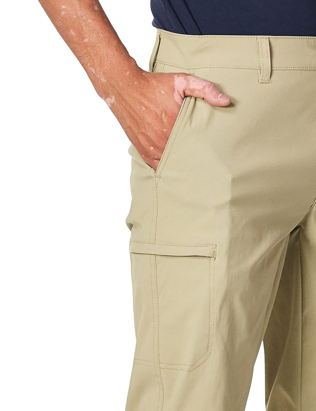 UNIONBAY mens Rainier Lightweight Comfort Travel Tech Chino Hiking Pants, Khaki, 40W x 30L US