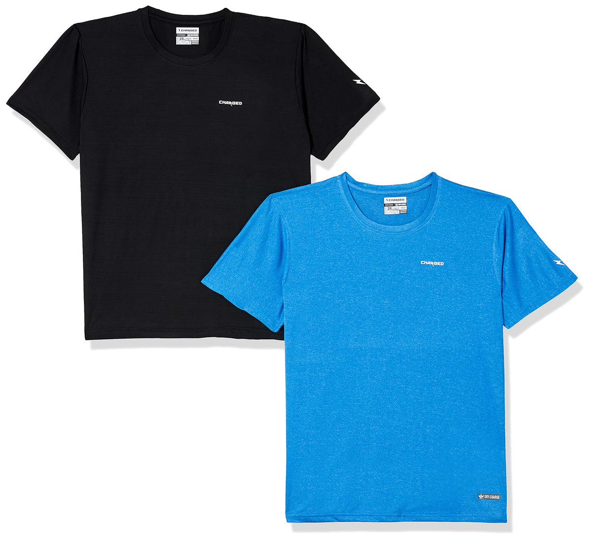Charged Brisk002 Melange Round Neck Sports TShirt Scuba Size 2Xl And Charged Endure003 Chameleon Spandex Knit Round Neck Spor 2