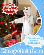 CANASOUR Hippo Onesie Kids Animal Halloween Cosplay Costume for 8-10 Years Girls Unisex Outfuit One Piece Hooded Soft Pajamas Gr