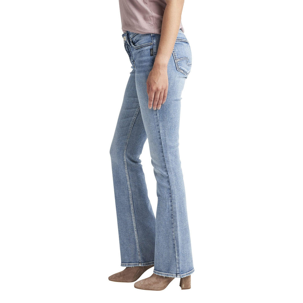 Silver Jeans Co. Women's Suki Mid Rise Bootcut Jeans, Medium Light Indigo, 31W x 33L