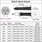 EACHE 19mm Leather Watch Bands, Croco Design Watch Strap for Men Women in Silver Buckle Black