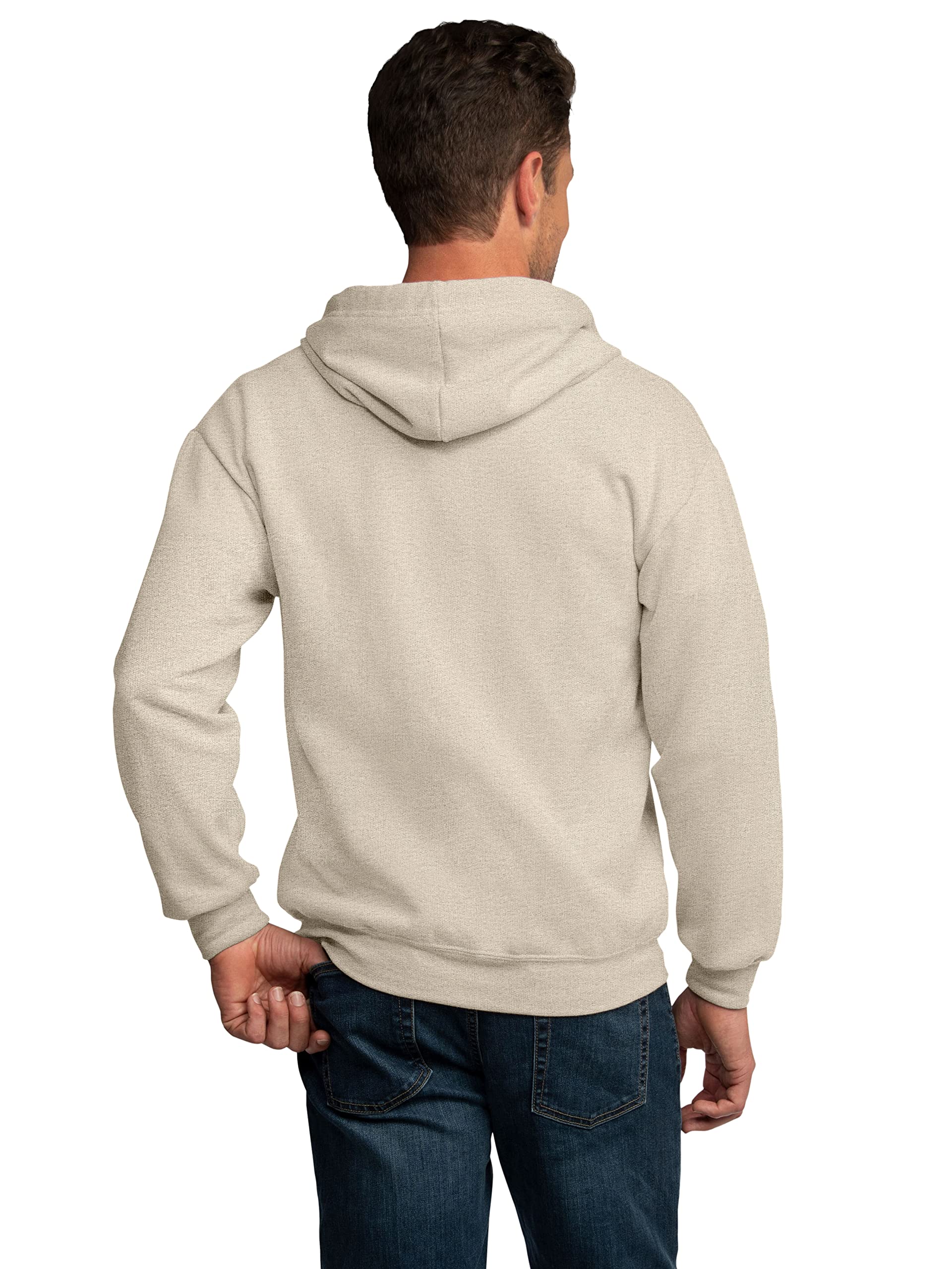 Fruit of the Loom Eversoft Fleece Hoodies, Pullover, Moisture Wicking & Breathable, Sizes S-4x, Khaki Heather Full Zip, Large