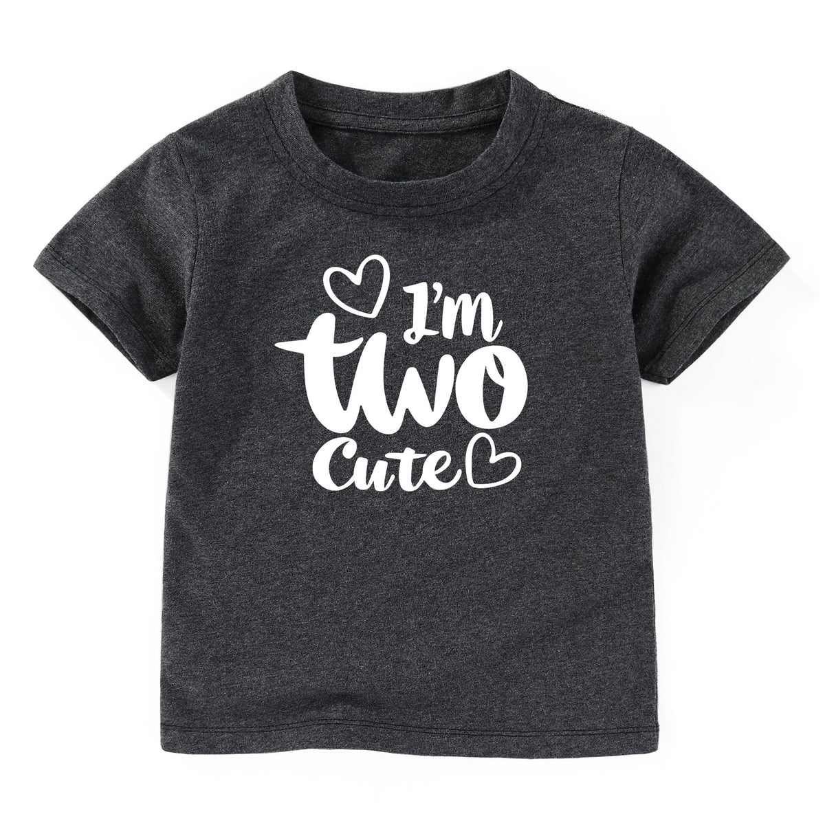 AIZFFZY im 2 Birthday t Shirt boy 2nd Outfit Girl Two Cute Shirts Unisex, Two Birthday Gray, 2T 2