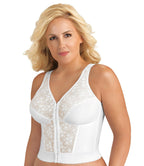 Exquisite Form womens Fully Front Close Longline Lace Posture Bra, White, 48D US