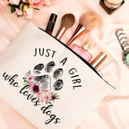 GevGuxLuo Dog Gifts for Dog Lovers, Dog Makeup Bag for Women with Mirror, Dog Birthday Gifts Ideas for Daughter Sister Bestie, C