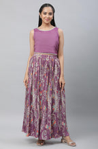 Aurelia Womens Polyester Western Standard Length Shirt (23AUD10597-507126_deep Lilac