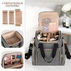 LUXJA Travel Makeup Bag with 2 Removable Cases, Cosmetic Bag with Multiple Storage Sections (Patent Pending)