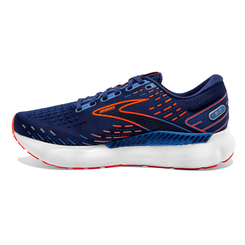 Brooks Men's Glycerin GTS 20 Supportive Running Shoe - Blue Depths/Palace Blue/Orange - 9.5 Medium