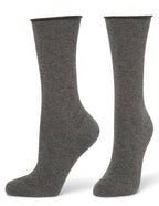 Hue Women's 3 Pair Pack Jean Crew Socks, Graphite Heather, One Size