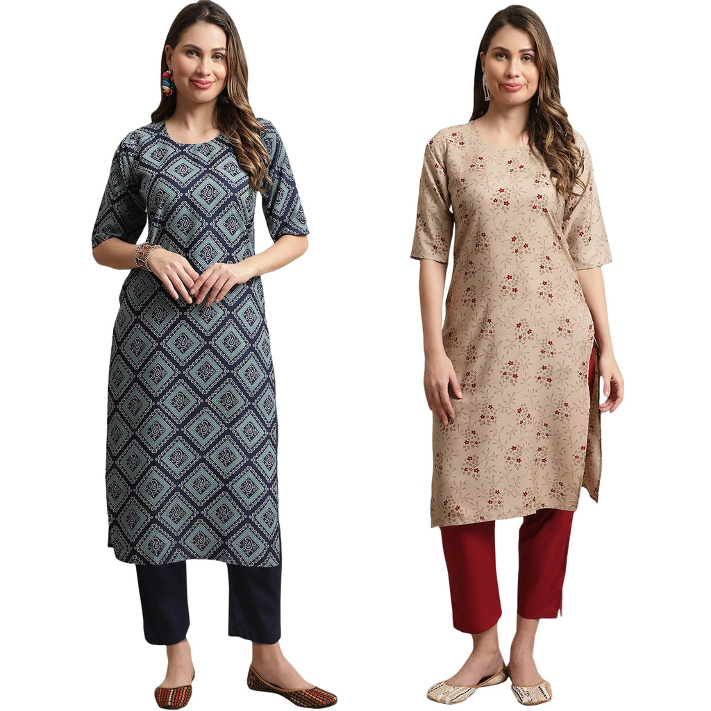 Tee Projekt Printed Crepe Kurti & Pant Set For Women Festival Wear For Women