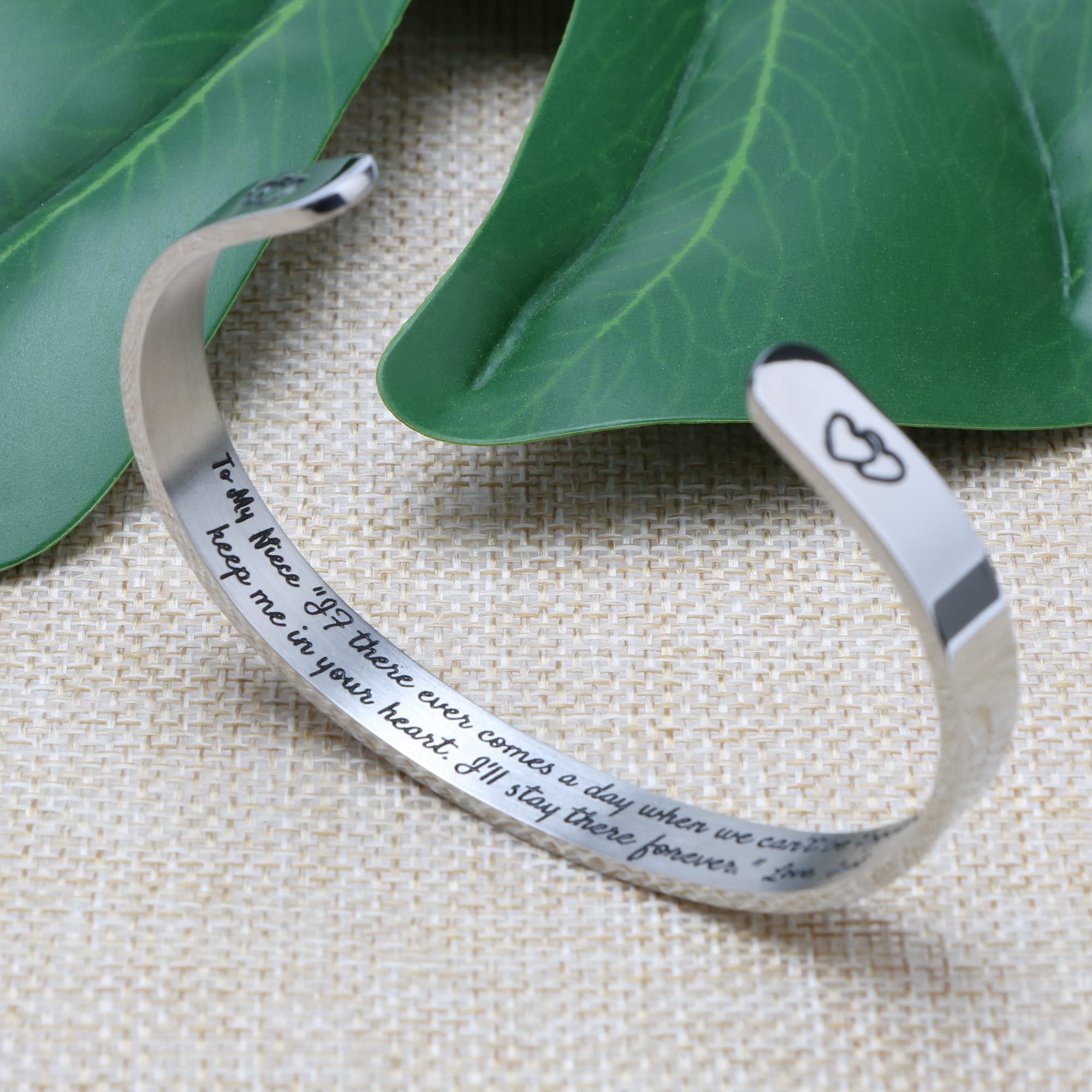 JoycuFF Niece Gifts from Aunt Auntie Niece Birthday Gift Ideas Inspirational Jewelry for Niece Personalized Engraved Stainless S