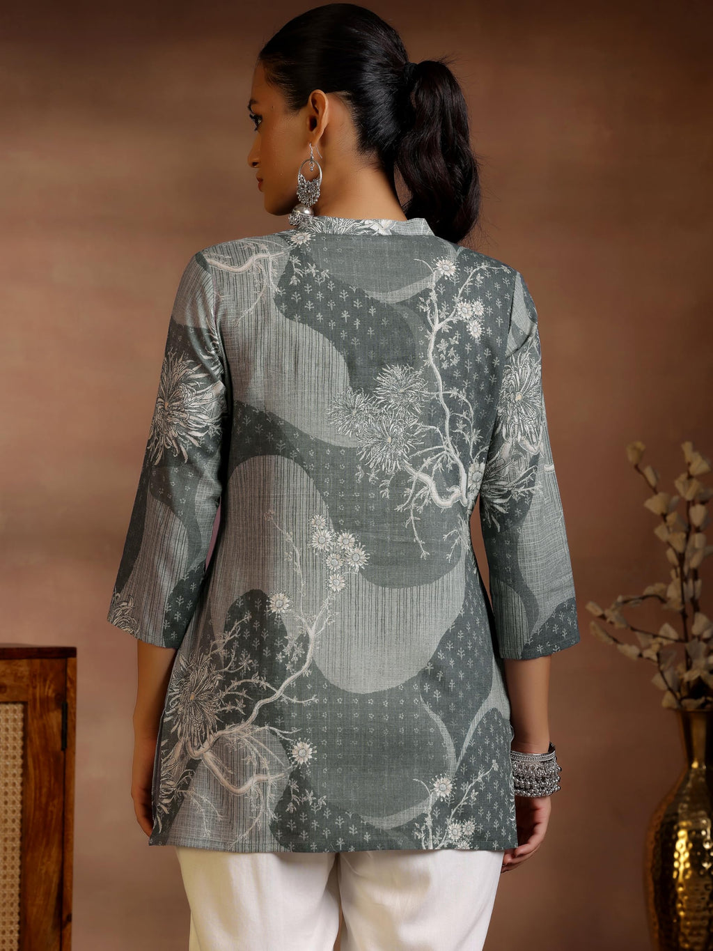 Libas WomenS Linen Regular Kurti (58158O_Grey