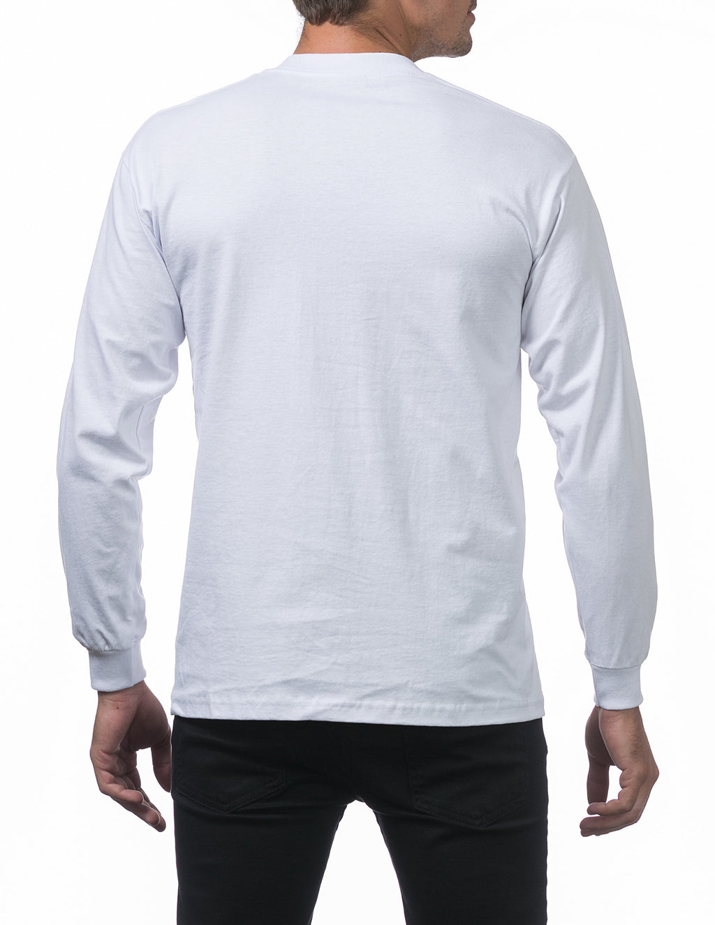 Pro Club Men's 3-Pack Heavyweight Cotton Long Sleeve Crew Neck T-Shirt, White, X-Large