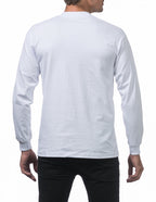 Pro Club Men's 3-Pack Heavyweight Cotton Long Sleeve Crew Neck T-Shirt, White, X-Large