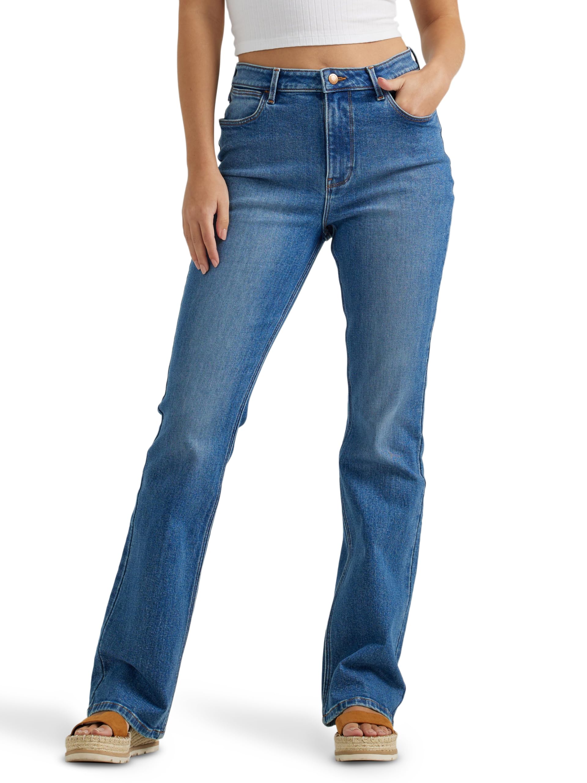 Wrangler Women's High Rise Bold Boot Jean, Carolina, Apr-32