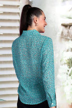 POPWINGS Printed Full-Sleeves Regular-Fit Polyester Printed Shirt for Women Stylish Western Casual Wear