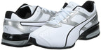PUMA Men's TAZON 6 FM Cross Training Sneaker, Puma White-Puma Silver-Puma Black, 10.5