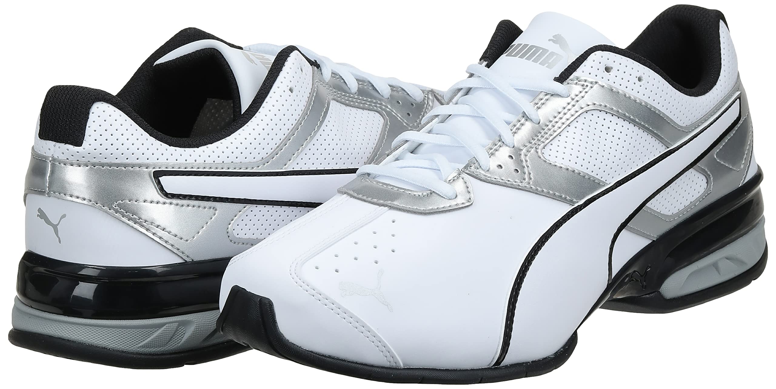 PUMA Men's TAZON 6 FM Cross Training Sneaker, Puma White-Puma Silver-Puma Black, 10.5
