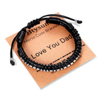 Btysun Gifts for Dad Morse Code Bracelets for Men Leather Bracelet Love You Dad 50th 60th Birthday Dad Gifts from Daughter Grati